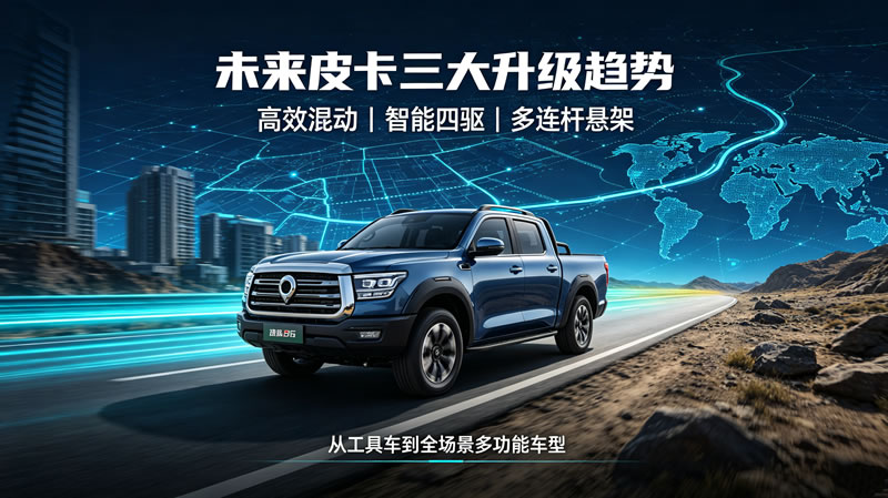 未来皮卡车型升级新趋势，智能四驱、多连杆悬挂、高效混合动力