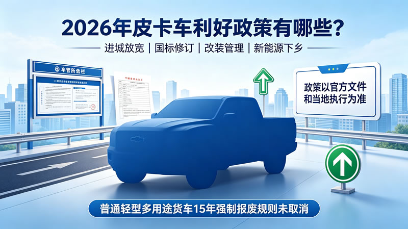 2026年皮卡车利好政策完整解读，附官方文件依据